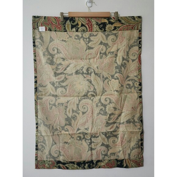 Traditions by Waverly 2 Tiers & 1 Valance Set Black Paisley Rod Pocket Kitchen - Picture 3 of 7